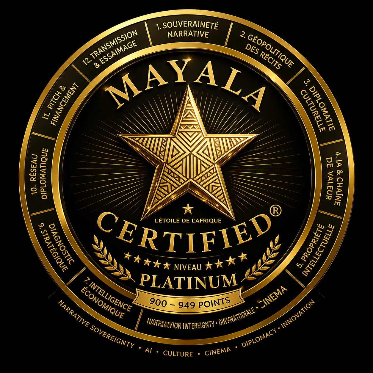 Sceau MAYALA Certified® — niveau Platinum, 900 à 949 points